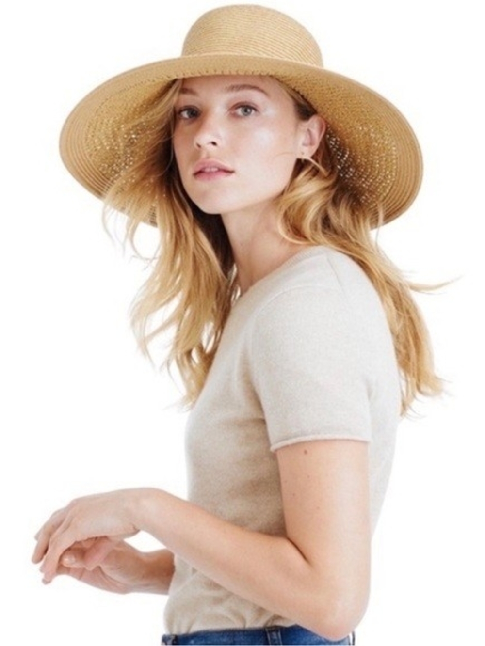 J. Crew Factory Straw Wide-Brim Sun Hat